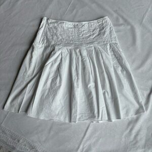 Song 100% Cotton White Layered Boho Skirt